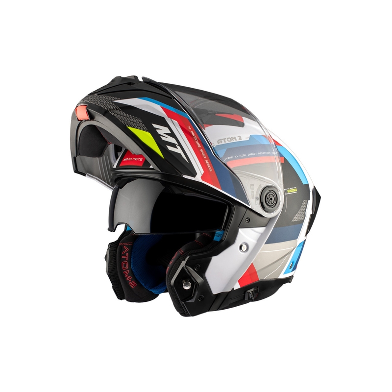 Kask motocyklowy MT ATOM 2 SV BAST A0 czarno-niebiesko-czerwono-biała perła