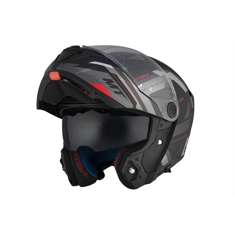 Kask motocyklowy MT ATOM 2 SV BAST D5 matowy czarno-szaro-biały