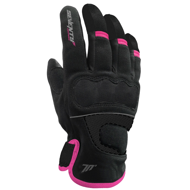 Damskie rękawiczki motocyklowe SEVENTY DEGREES SD-C45 czarno-różowe