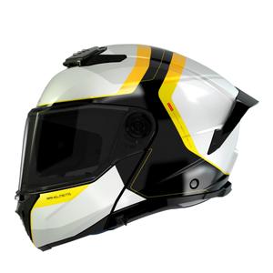 Kask motocyklowy MT ATOM 2 SV EMALLA B3 biało-czarno-żółty