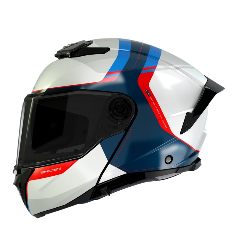 Kask motocyklowy MT ATOM 2 SV EMALLA C7 biało-niebiesko-czerwony