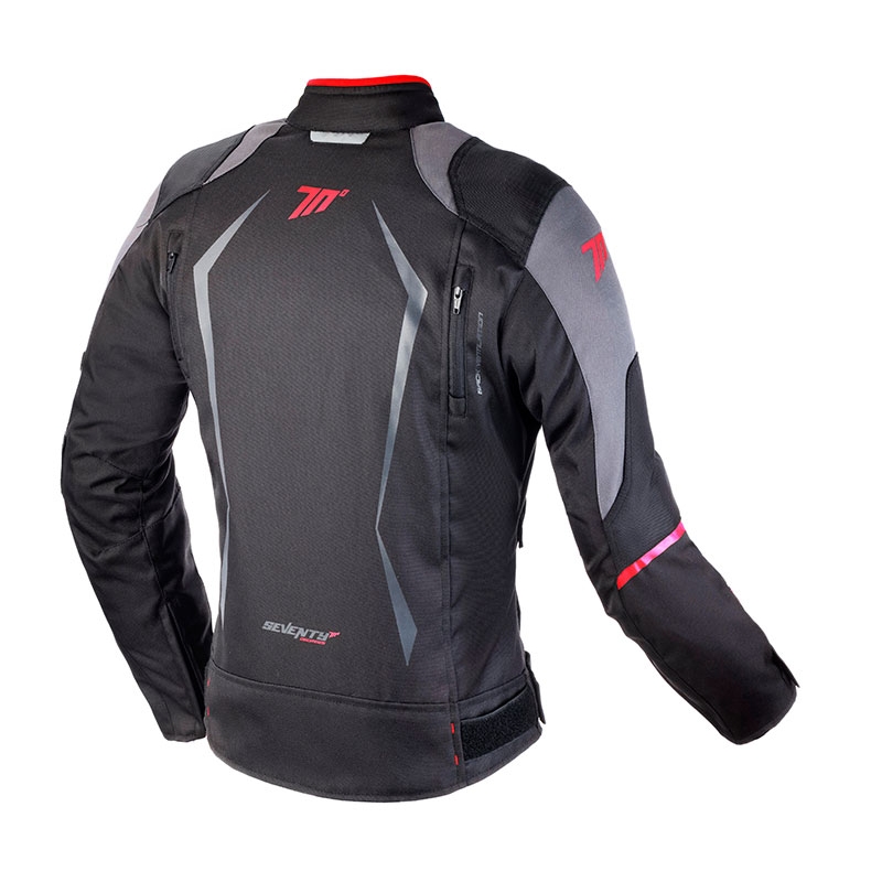 Kurtka motocyklowa damska SEVENTY DEGREES SD-JR49 czarno-czerwona