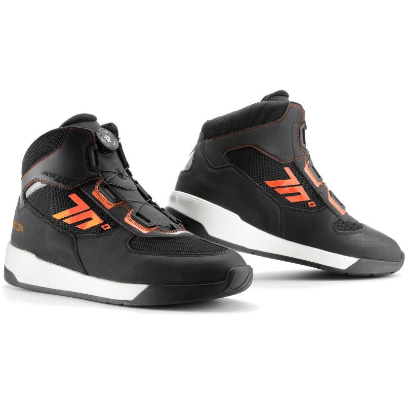 Buty motocyklowe SEVENTY DEGREES SD-BC10 czarno-pomarańczowe wyprzedaż
