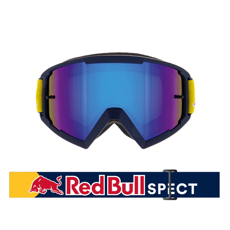 Gogle motocrossowe Red Bull Spect WHIP ciemnoniebieskie z niebieskimi soczewkami
