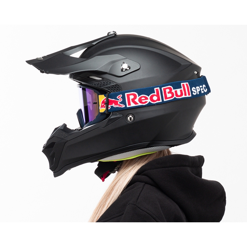 Gogle motocrossowe Red Bull Spect WHIP ciemnoniebieskie z niebieskimi soczewkami