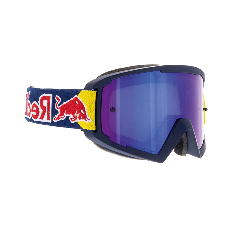 Gogle motocrossowe Red Bull Spect WHIP ciemnoniebieskie z niebieskimi soczewkami
