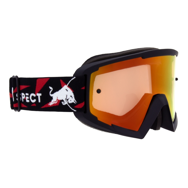 Gogle motocrossowe Red Bull Spect WHIP czarne z czerwono-żółtymi soczewkami