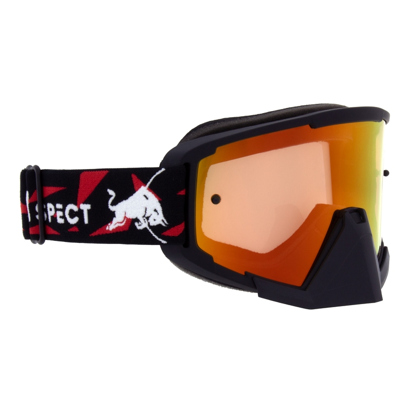 Gogle motocrossowe Red Bull Spect WHIP czarne z czerwono-żółtymi soczewkami