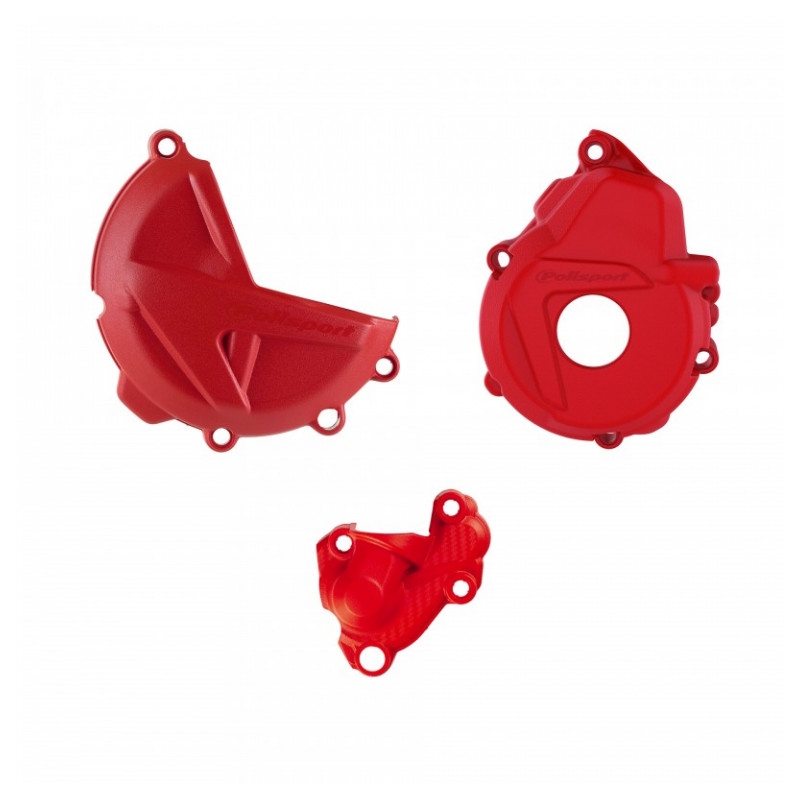 Clutch and ignition cover protector kit POLISPORT Red
