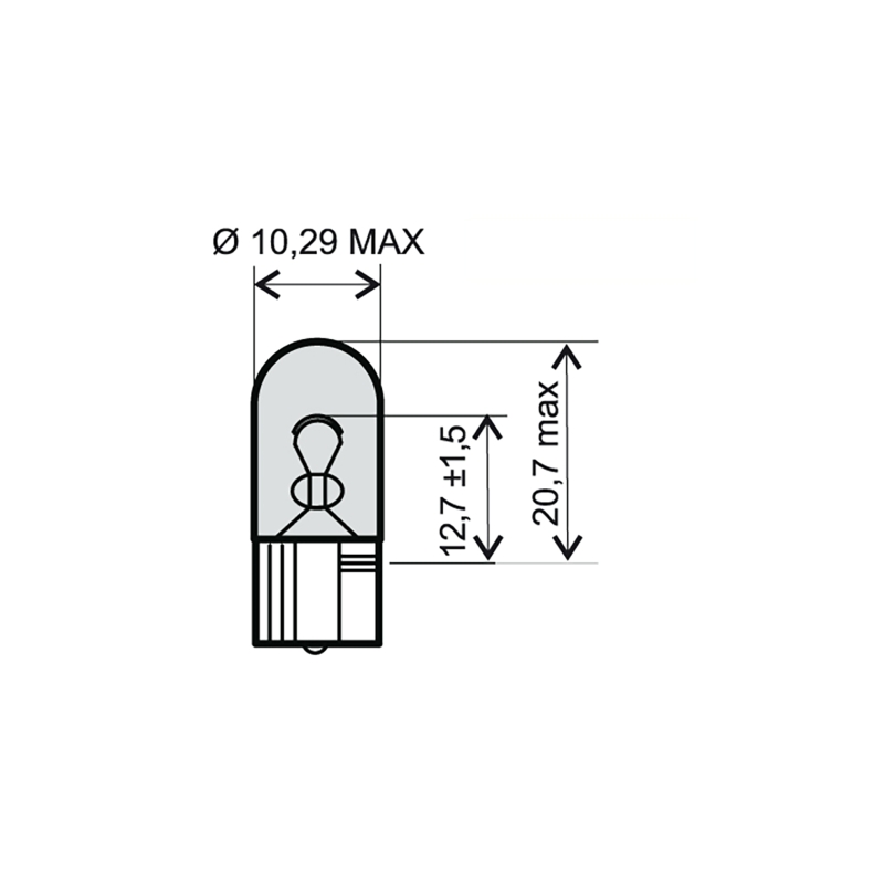 Lamp RMS 12V 3W T10 white