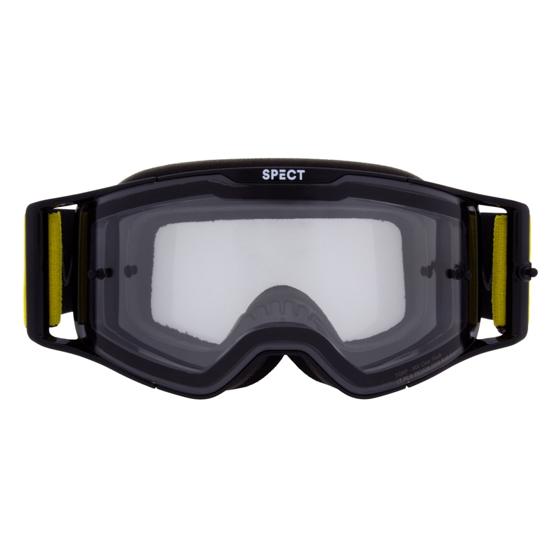 Gogle motocrossowe Red Bull Spect TORP czarne z przezroczystymi soczewkami