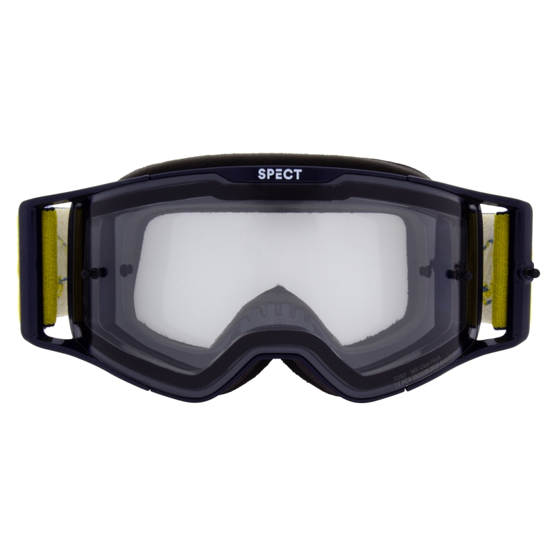 Gogle motocrossowe Red Bull Spect TORP niebieskie z przezroczystymi soczewkami