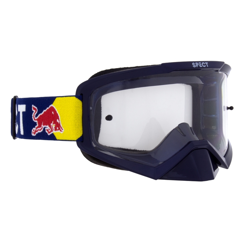 Gogle motocrossowe Red Bull Spect EVAN niebieskie z przezroczystymi soczewkami