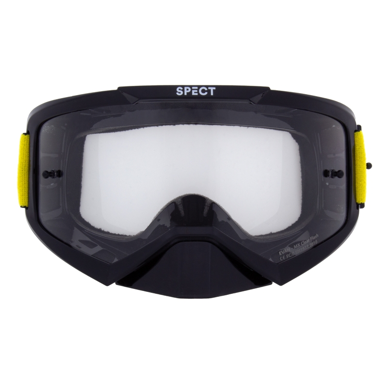 Gogle motocrossowe Red Bull Spect EVAN czarne z przezroczystymi soczewkami