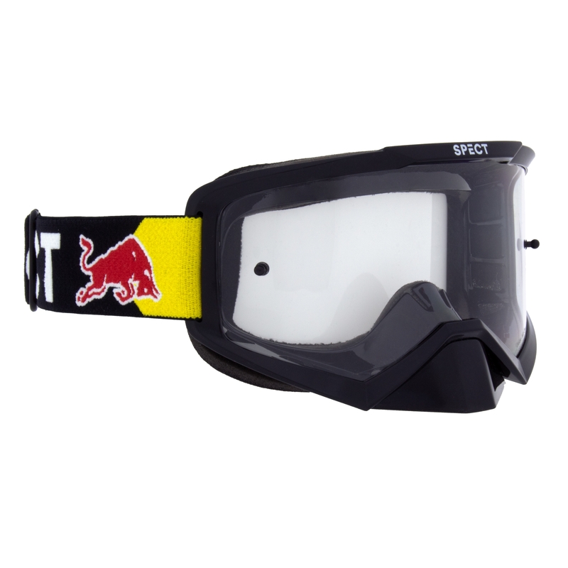 Gogle motocrossowe Red Bull Spect EVAN czarne z przezroczystymi soczewkami