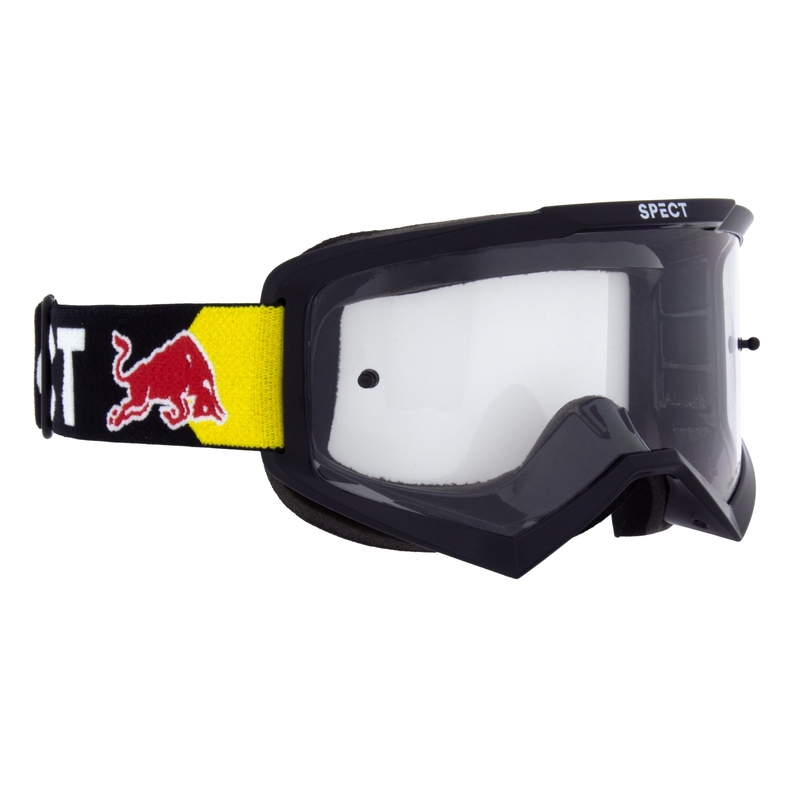 Gogle motocrossowe Red Bull Spect EVAN czarne z przezroczystymi soczewkami
