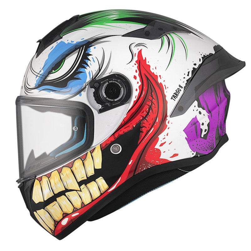 Kask motocyklowy integralny MT TARGO S JOKE A5 biało-czarno-czerwony