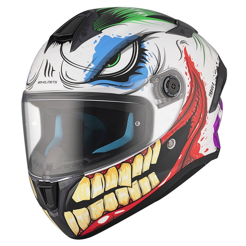 Kask motocyklowy integralny MT TARGO S JOKE A5 biało-czarno-czerwony