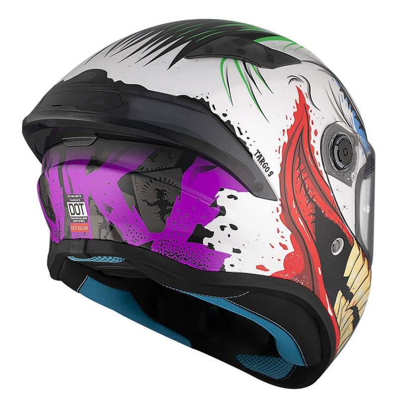 Kask motocyklowy integralny MT TARGO S JOKE A5 biało-czarno-czerwony