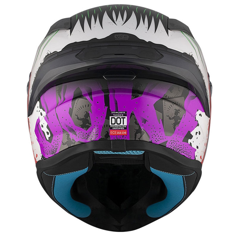 Kask motocyklowy integralny MT TARGO S JOKE A5 biało-czarno-czerwony