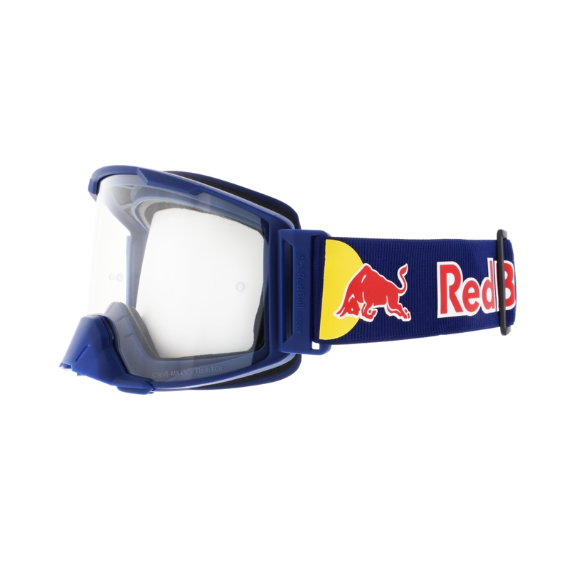 Gogle motocrossowe Red Bull Spect STRIVE S ciemnoniebieskie z przezroczystymi soczewkami