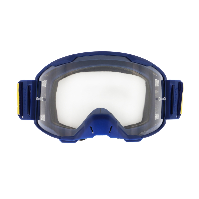Gogle motocrossowe Red Bull Spect STRIVE S ciemnoniebieskie z przezroczystymi soczewkami