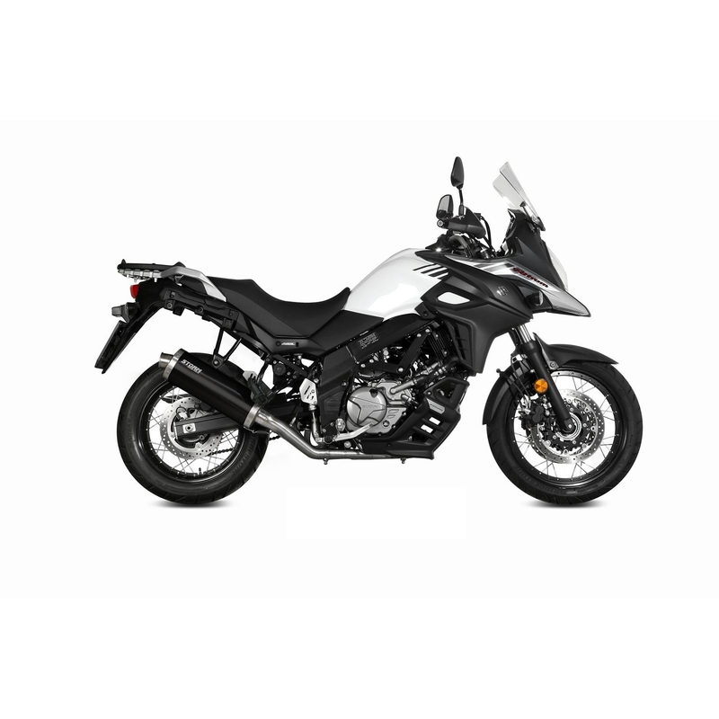 Silencer STORM OVAL Steel black for SUZUKI DL 650 V-STROM 2017-2024