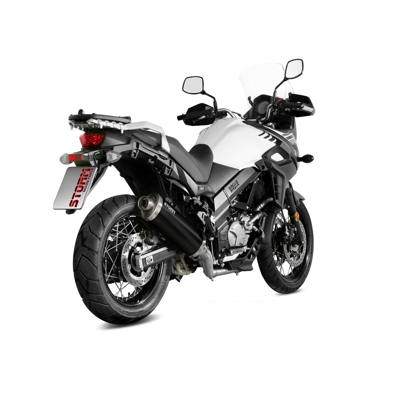 Silencer STORM OVAL Steel black for SUZUKI DL 650 V-STROM 2017-2024