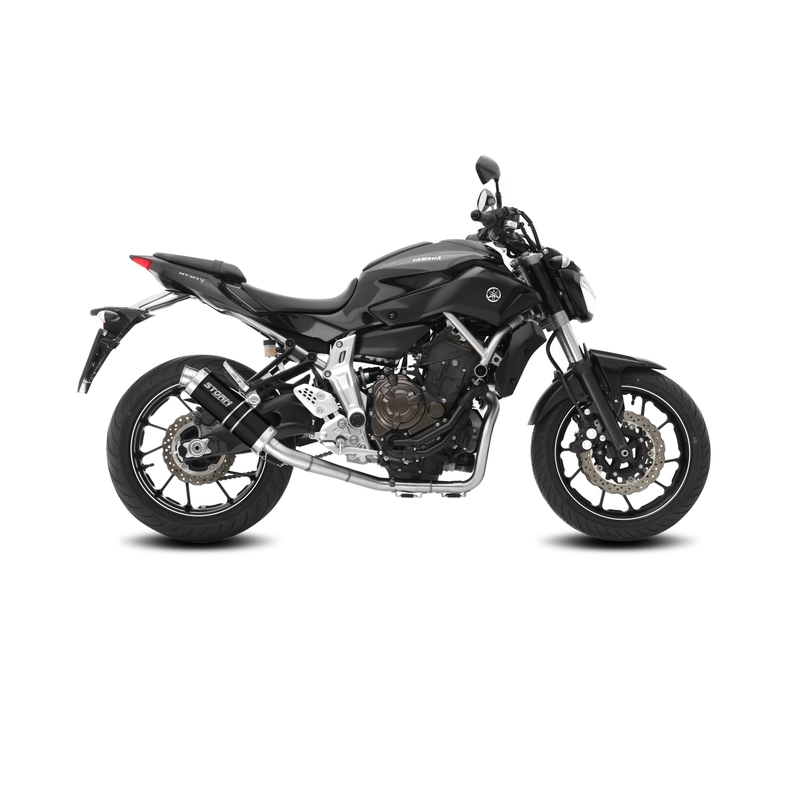 Full exhaust system 2x1 STORM GP Steel black for YAMAHA MT-07 700 2014-2024