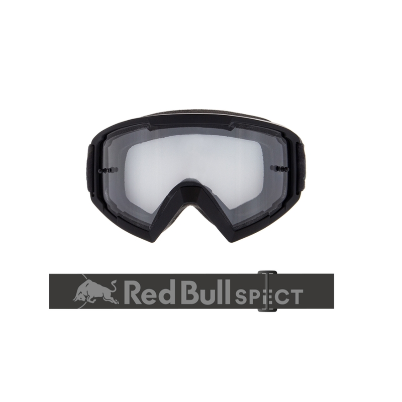 Gogle motocrossowe Red Bull Spect WHIP ciemnoszare z przezroczystymi soczewkami