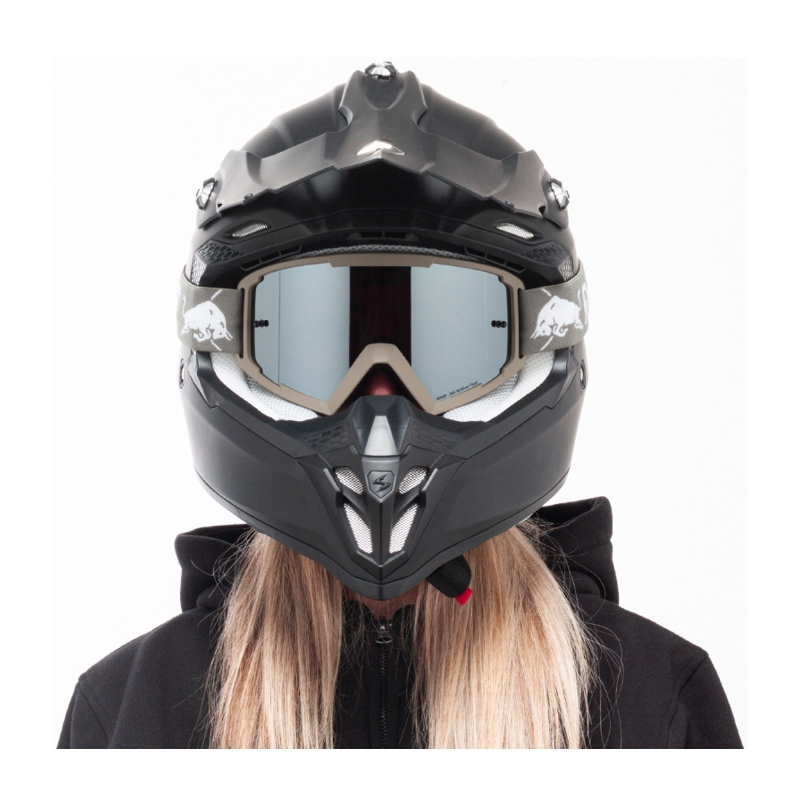 Gogle motocrossowe Red Bull Spect WHIP ciemnoszare z przezroczystymi soczewkami