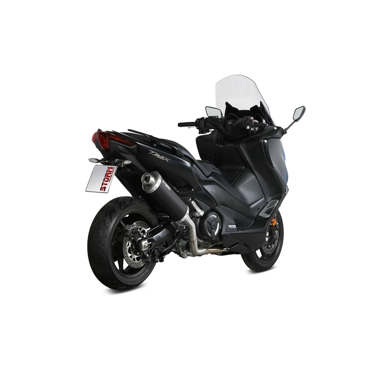 Full exhaust system 2x1 STORM OVAL Steel black for YAMAHA XP 560 T-MAX 2020-2021