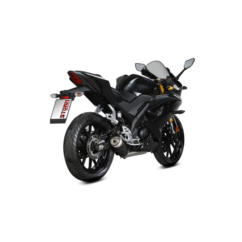 Full exhaust system 1x1 STORM GP Black for YAMAHA YZF-R 125 2019-2024, YAMAHA MT 125 2020-2026