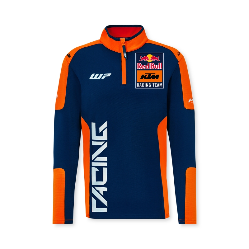 Replika bluzy KTM Team z zamkiem błyskawicznym w kolorze niebieskim i pomarańczowym wyprzedaż