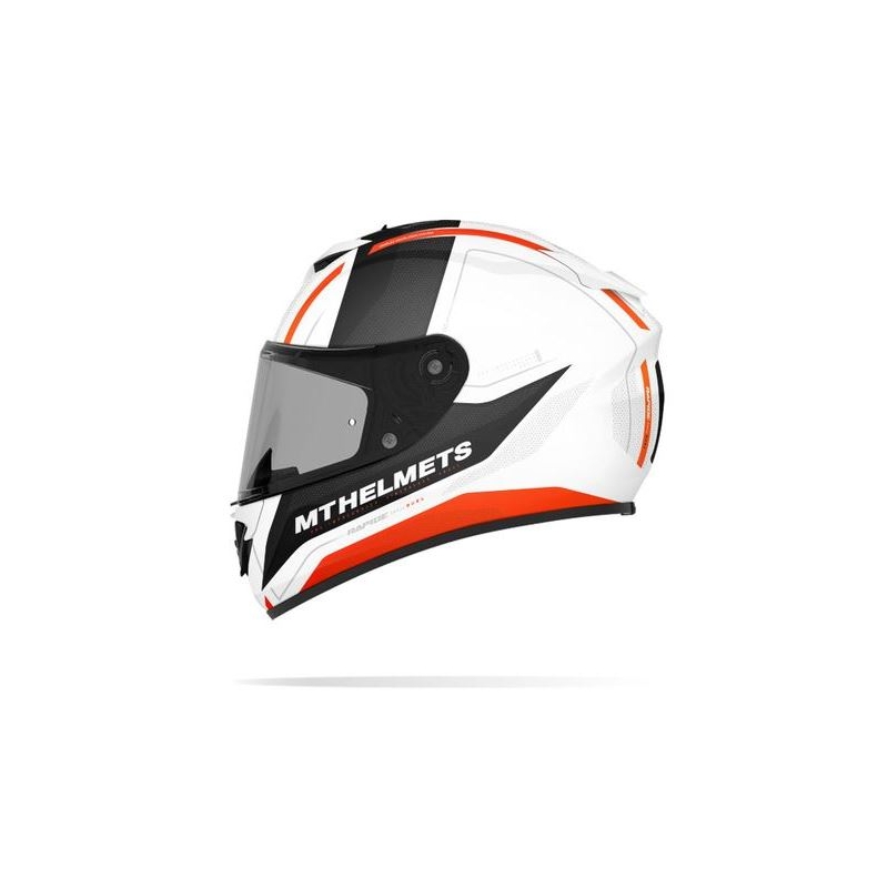 Integralny kask motocyklowy MT Rapide Duel biało-fluo pomarańczowy