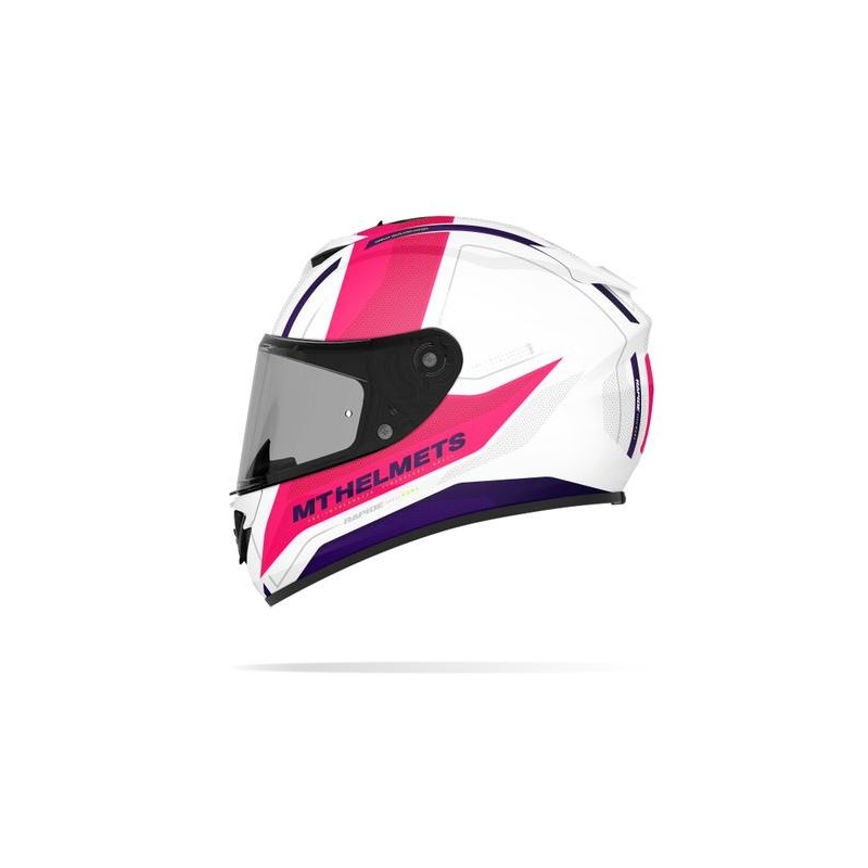 Integralny kask motocyklowy MT Rapide Duel biało-różowy