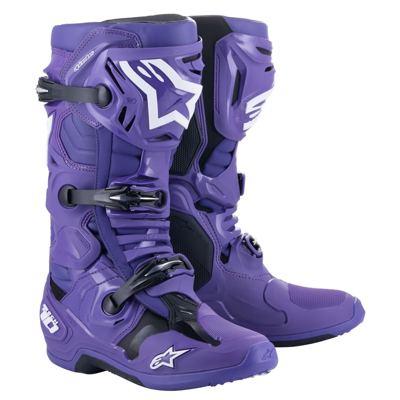 Buty motocyklowe Alpinestars Tech 10 fioletowo-czarno-białe