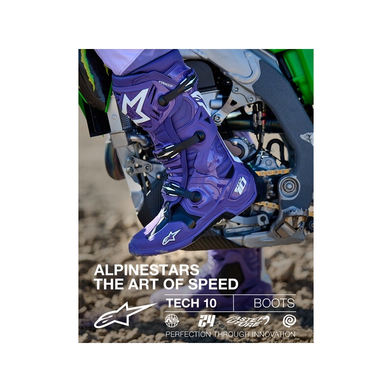 Buty motocyklowe Alpinestars Tech 10 fioletowo-czarno-białe