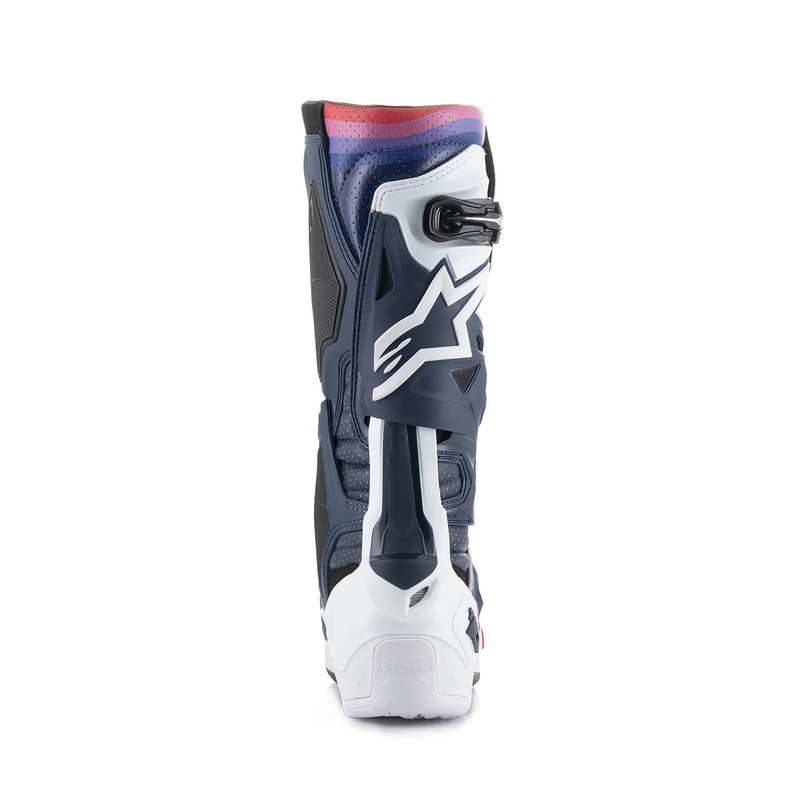 Buty motocyklowe Alpinestars Tech 10 Supervented perforowane granatowo-biało-czerwono-fioletowe