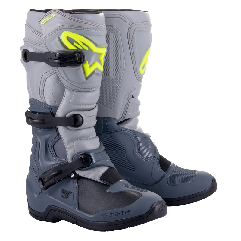 Buty motocyklowe Alpinestars Tech 3 jasnoszaro-czarno-fluo-żółte