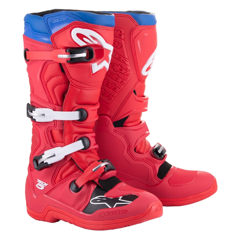 Buty motocyklowe Alpinestars Tech 5 czerwono-niebiesko-biało-czarne