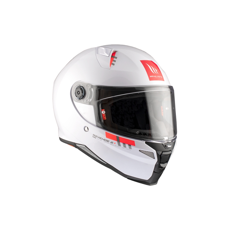 MT REVENGE 2 S SOLID A0 kask motocyklowy integralny biały błyszczący