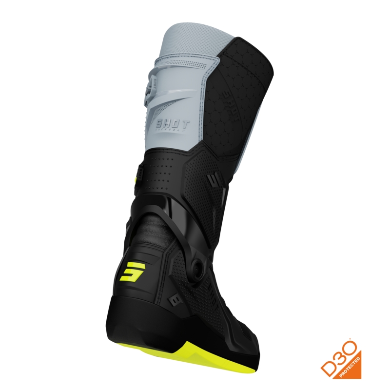 Buty motocrossowe Shot Race 8 czarno-szaro-fluo-żółte