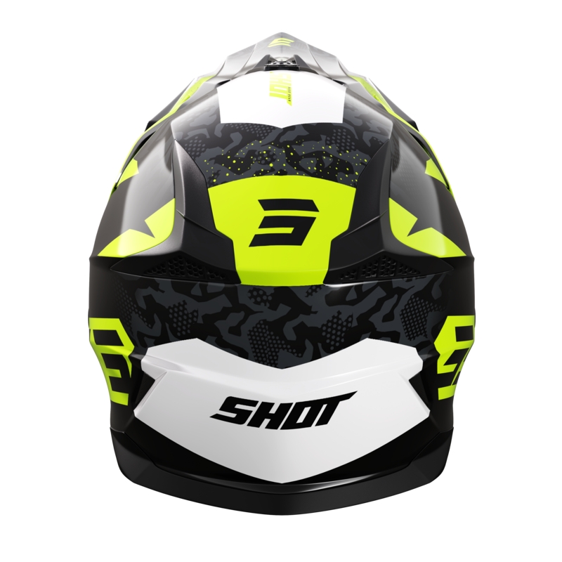 Kask motocrossowy Shot Pulse Airfit czarno-biało-żółty z połyskiem wyprzedaż