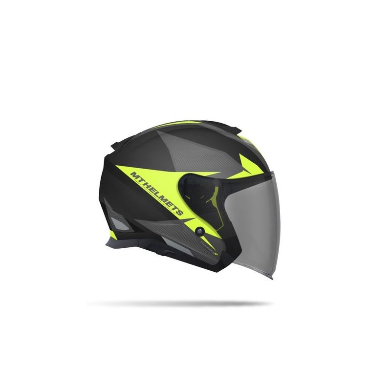 Otwarty kask motocyklowy MT Thunder SV Jet Wing czarny matowy-fluo żółty wyprzedaż