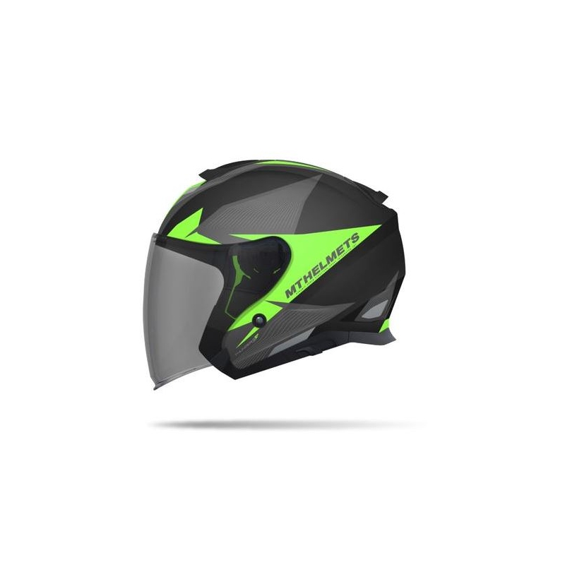 Otwarty kask motocyklowy MT Thunder SV Jet Wing czarny matowy-fluo zielony