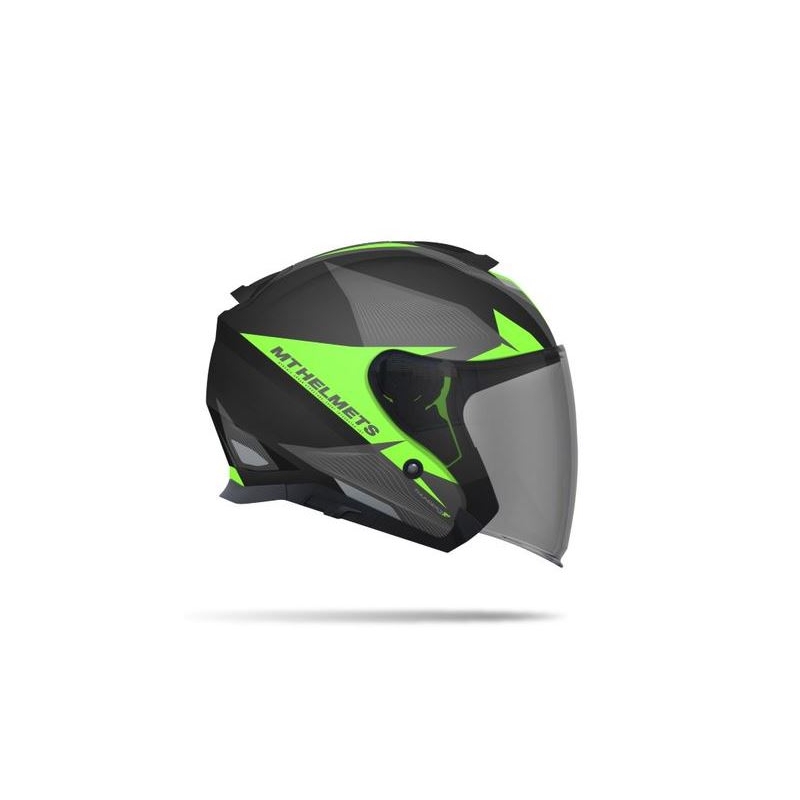 Otwarty kask motocyklowy MT Thunder SV Jet Wing czarny matowy-fluo zielony