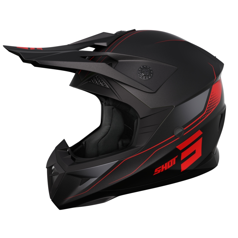 Kask motocrossowy na motocykl Shot Pulse Edge czerwony matowy