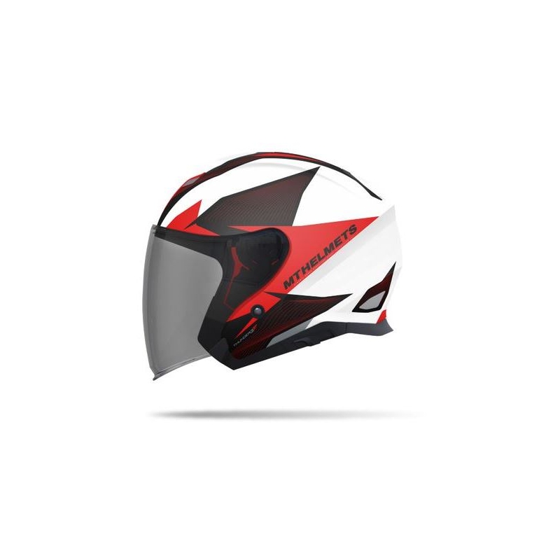 Otwarty kask motocyklowy MT Thunder SV Jet Wing biało-czerwony