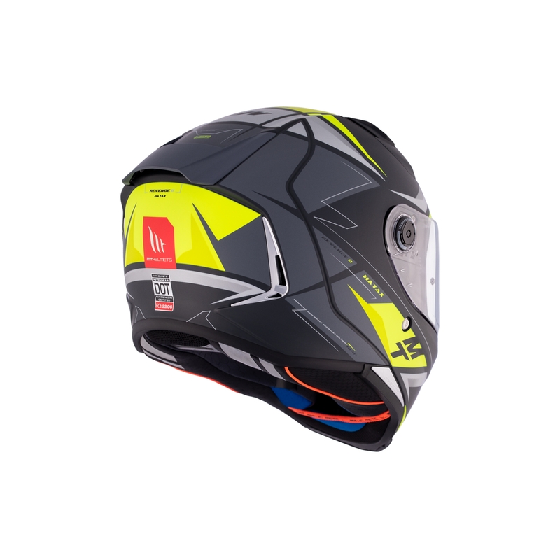 Zintegrowany kask motocyklowy MT REVENGE 2 S HATAX C3 czarno-szaro-żółty